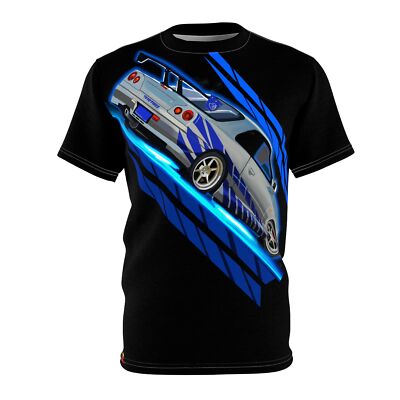 Brian s Nissan Skyline R34 Gtr fast and furious JDM Unisex Cut & Sew Tee (AOP)