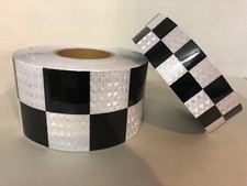 Black & White Chequer High Intensity Reflective Tape Self-Adhesive Waterproof 