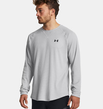 Under Armour Men's UA Waffle Crew Long Sleeve Shirt Medium Gray 1302355-011 NWT