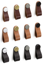 Viefe Poignée de Meuble Flexa 0404 Tiroirs Cuir Griffe Boutons Braun Poignées en