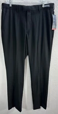 Men's Perry Ellis Portfolio City Fit Black Pants Comfort Waist Classic Sz 36 NWT