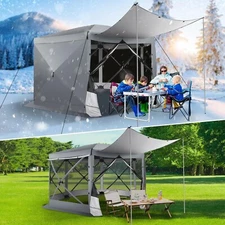 8x8FT~12x12FT Pop up Gazebo Screen House Tent for Camping, Outdoor Hub Tent ,US~