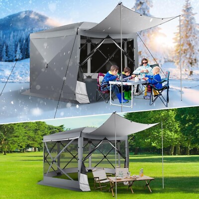 8x8FT~12x12FT Pop up Gazebo Screen House Tent for Camping, Outdoor