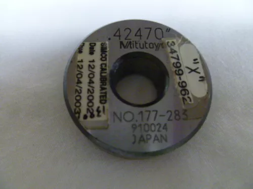 Mitutoyo Setting Ring Gage .42470", 177-283