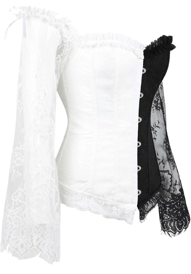 Corsé Steampunk para mujer Top con cordones al hombro vintage victoriano talla XL Foto 4 de 4