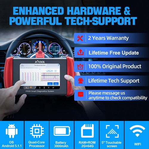 XTOOL IP608 Auto OBD2 Full System Diagnostic Scanner Code Reader CANFD 30+ Reset - Bild 9 von 15