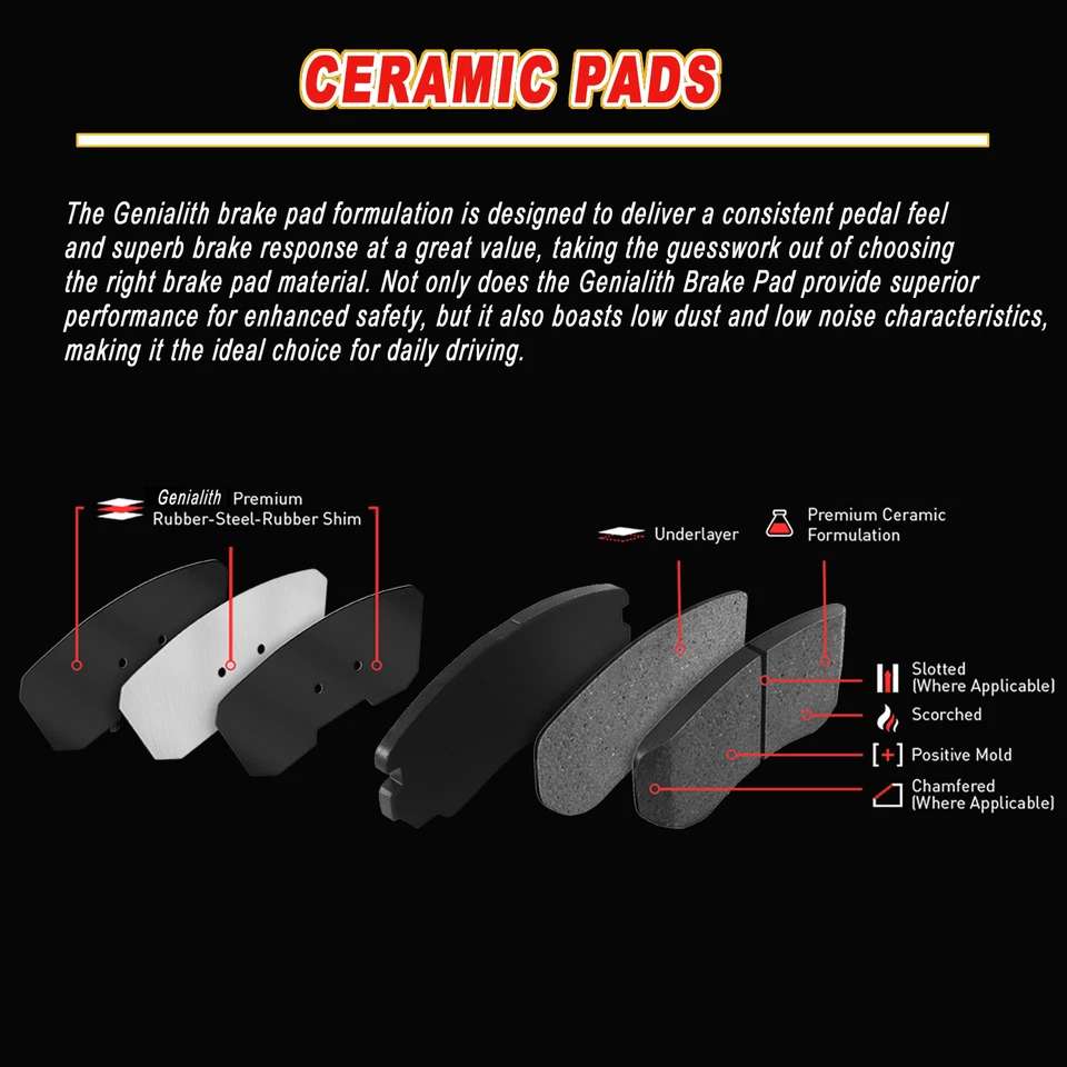 AWD Rear Drilled Rotors + Ceramic Brake Pads for 2013 2014 2015 Land Rover LR2 Foto 4 de 4