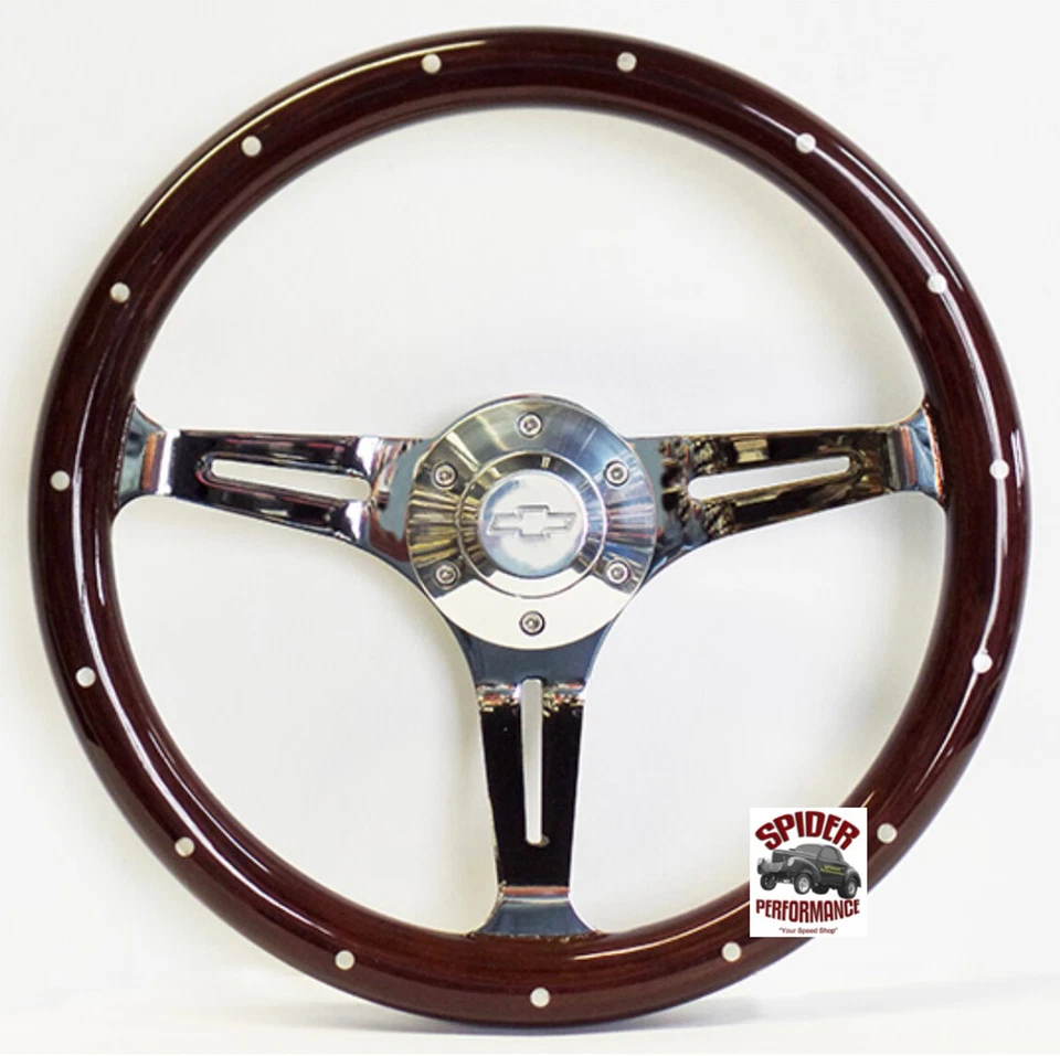 1982-1994 S-10 Blazer S-10 Pickup Volante Madera Bowtie 15" Caoba Oscura Foto 2 de 4