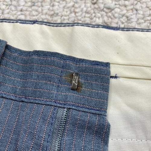 Unbranded Boys Dress Pants sz 14 Slim Blue Pin Striped Lightweight Pleated - Picture 7 of 14