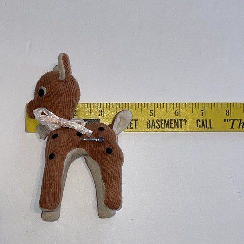 Vintage Musical Handmade Novelty Toy Japan Corduroy Plush Fawn Reindeer Bambi - Picture 13 of 13