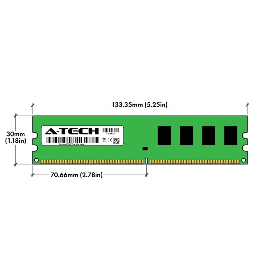 A-Tech 2GB 2x 1GB PC2-8500 Desktop DDR2 1066 MHz DIMM 240-Pin Non-ECC Memory RAM - Image 3 of 3