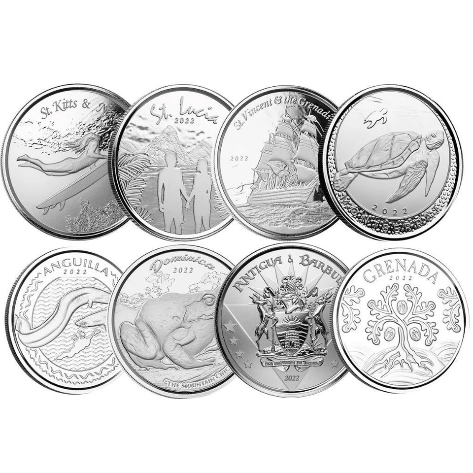 2022 EC8 8 Coin Pack - All 8 Silver Coins in EC8 Series .999 Silver Coins #A607