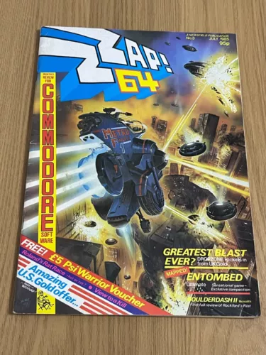 Zzap! 64 Issue No.3 July 1985 Commodore 64 Magazine -👽👾Retro Gift Idea👾👽