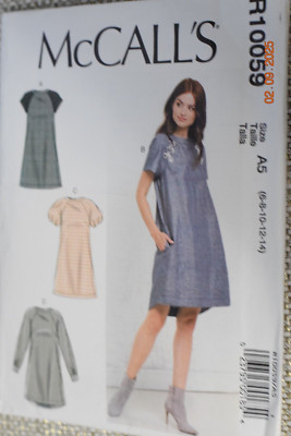 McCalls R10059 Misses Dress Loose Fitting Sz 6-8-10-12-14 Uncut