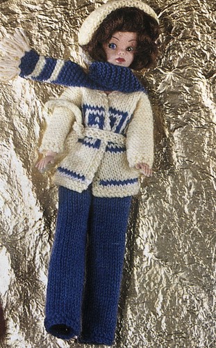 KNITTING PATTERN FOR SINDY BARBIE DOLL CLOTHES. JACKET, SWEATER,TROUSERS - Picture 3 of 4