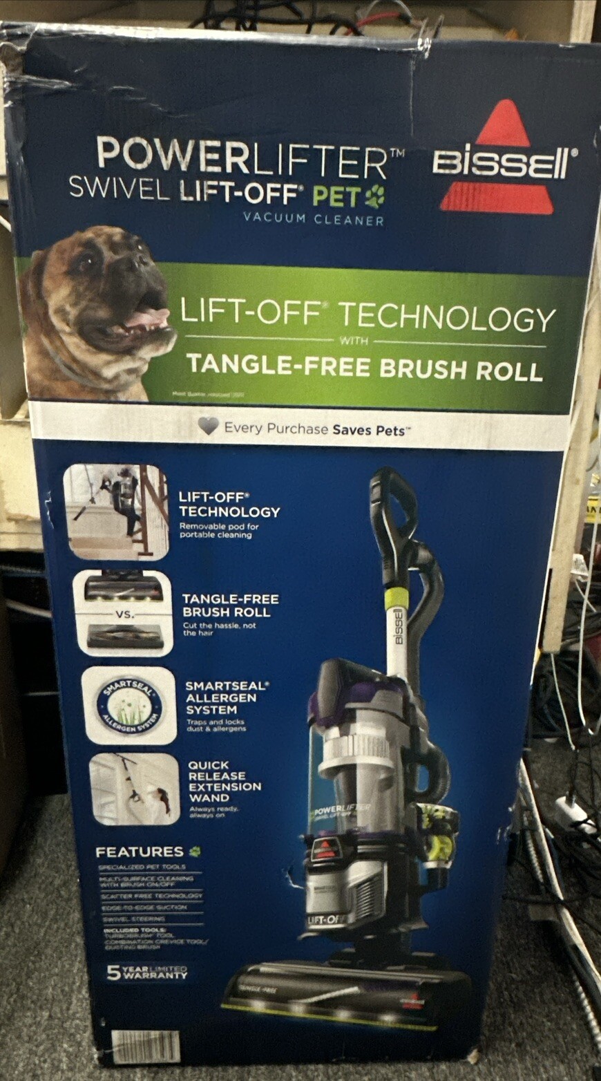 BISSELL PowerLifter Swivel LiftOff Pet Upright Vacuum Cleaner 2920F