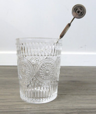 TANQUERAY GIN GLASS TUMBLER & CHARLES TANQUERY METAL SWIZZLE STICK STIRRER MIXER