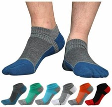 6 Pairs Men Ankle Five Finger Toe Low Cut Sport Casual Breathe Cotton Socks 7-11