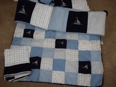 Nautica Kids William Nautical Sailboats Crib Skirt Bumper Pads