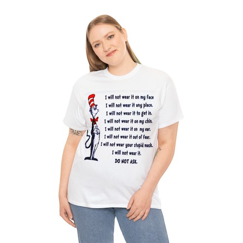 Dr Seuss sez I Will Not Wear A Mask Men's Short Sleeve T Shirt - Picture 18 of 49