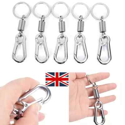 Schlüsselanhänger Metall Federschnalle Gürteltasche Clip Haken Schlüsselanhängsel Verschluss Karabiner Ring