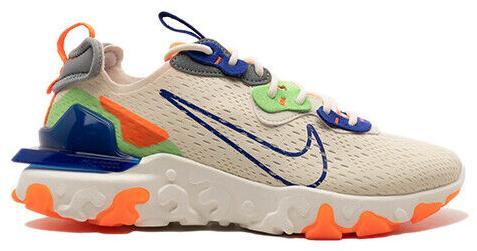 nsw react vision sneaker in pale ivory & monarch