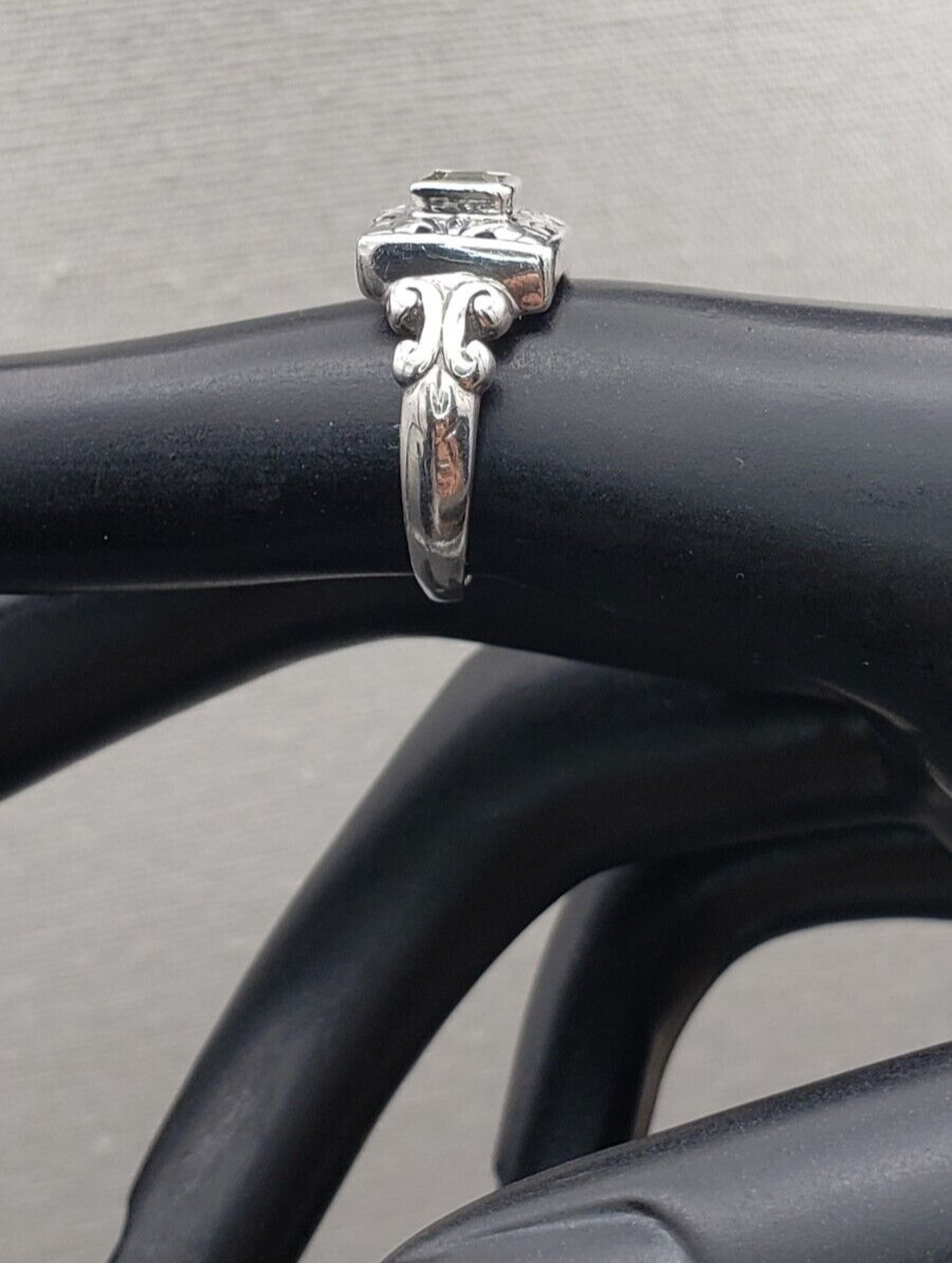 Vintage Peridot Square Cut Solid Sterling Silver … - image 7