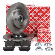 febi Bremsscheiben Ø 249mm + Radlager + Beläge für PSA C3 II C4 I 207 307 hinten