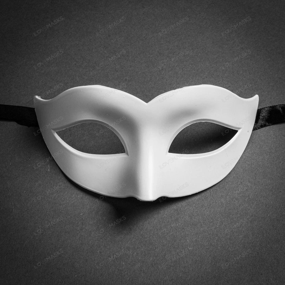 Women Eye Mask Phantom of the Opera Venetian Minimalist Masquerade Mask [White] - Image 4 of 4