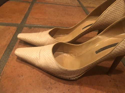 Zapatos de salón puntiagudos Narciso Rodríguez Beige Bronceado 100 % Pitón Piel Cuero Talla 9 - Imagen 11 de 12
