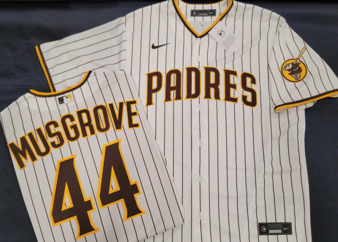 20518 Mens SAN DIEGO PADRES MACHADO MERRILL 100% REAL Sewn JERSEY