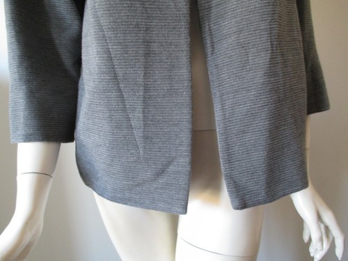 Biancalancia ITALY Gray Stripe Textured Open Front Wool Light Jacket IT 40 - Bild 3 von 9