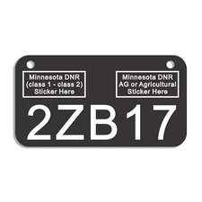 Minnesota ATV - UTV License Plates 4" X 7.5" Black