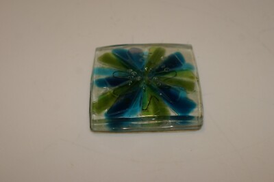 Fused Glass Art Glass Square STAR 3 1/4