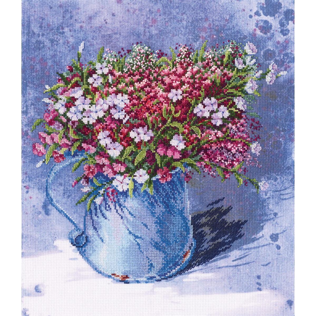 RTO counted Cross Stitch Kit ""Delicate bouquet"" M70020, with printed background