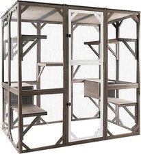 PetsCosset Cat House Large Outdoor Catio Run Enclosures with Muti Platforms