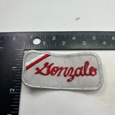 USED Retro Red Stripe GONZALO Name Patch (Uniform Workwear Shirt) 431P