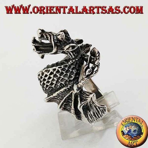 Anillo de plata 925‰ dragón en forma de lanzallamas - Imagen 5 de 5