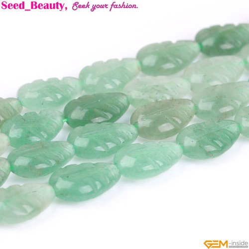 Natural Leaf Double Carved Assorted Gemstone Beads For Jewelry Making 15" 8x11mm - Picture 61 of 90