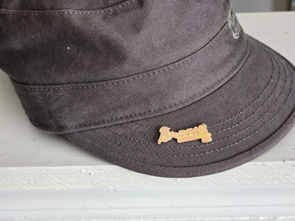 Atlanta Braves 47 Twins Gray Pink Women's Cadet Hat w/ Pin OSFA MLB EUC - Image 4 of 4