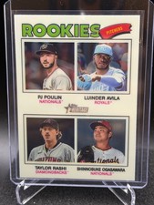 Poulin/Avila/Rashi/Ogasawara 2026 Topps Heritage Chrome Base Quad Rookies #391