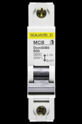 SQUARE D 50 AMP CURVE B 6kA MCB SCHUTZSCHALTER DOMAE DOM50B6