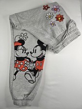 Disney Mickey  Minnie Mouse Girls Sweatpants Light Grey Heather L 11/13 