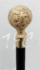 Designer Head Handle Antique Style Vintage Brass Wooden Walking Stick Cane Gift
