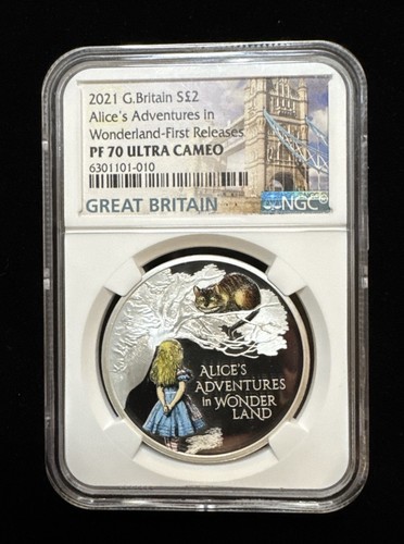 Alice's Adventures & Alice In Wonderland 1oz Silver First Release NGC PF70