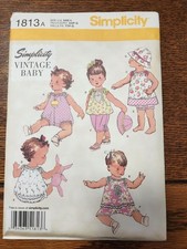 Simplicity 1813 Sewing Pattern. Vintage Baby ...