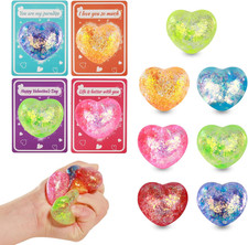 Valentines Gifts for Kids, 28 Pack Heart Stress Balls with Valentine Cards Heart