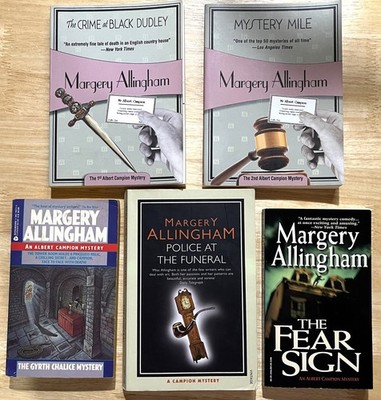 Lot of 5 Margery Allingham: Black Dudley~Mystery Mile~Gyrth~Funeral~Fear Sign~PB