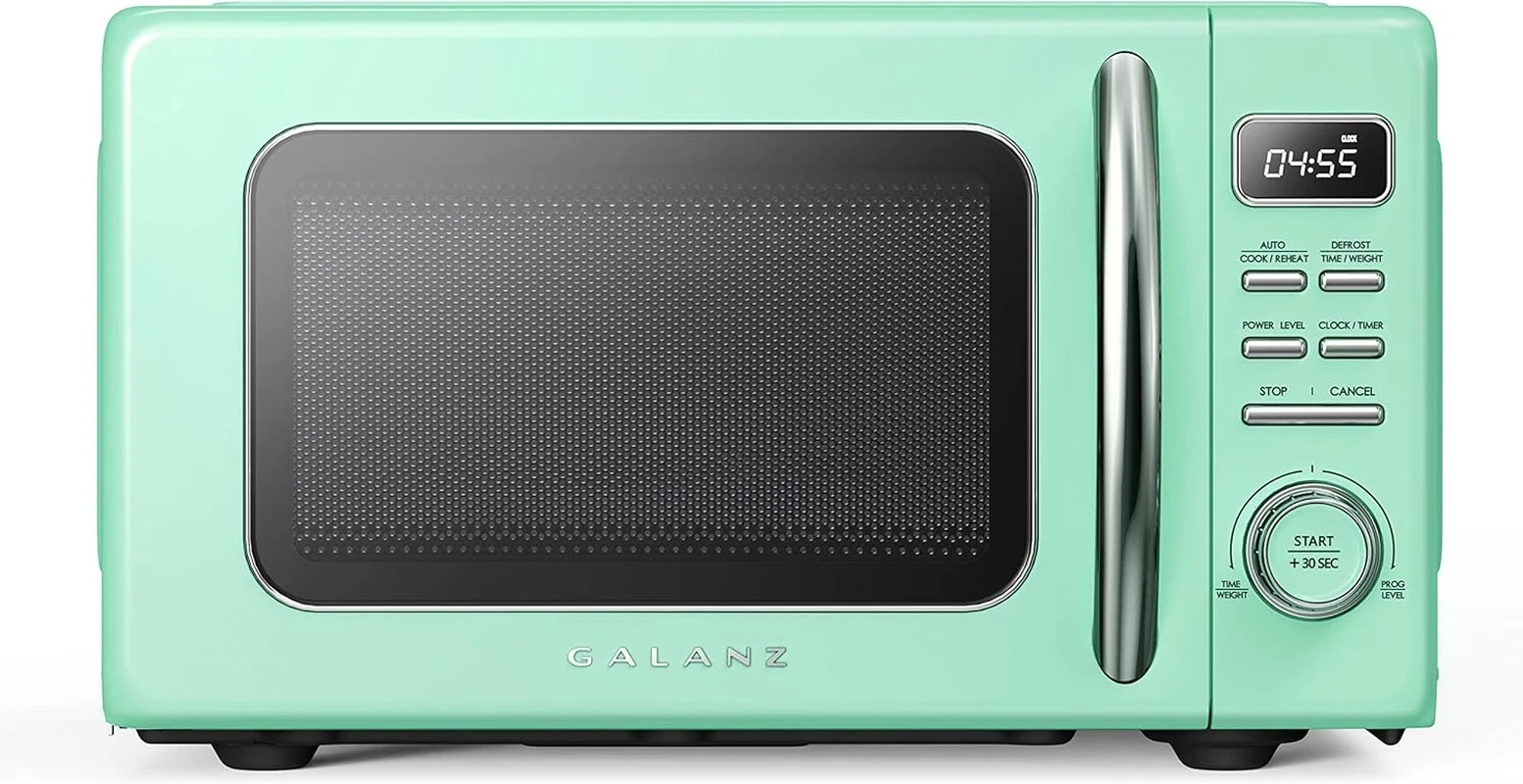 Retro Countertop Microwave 0.7 Cu Ft Compact 700W Small Kitchen Oven