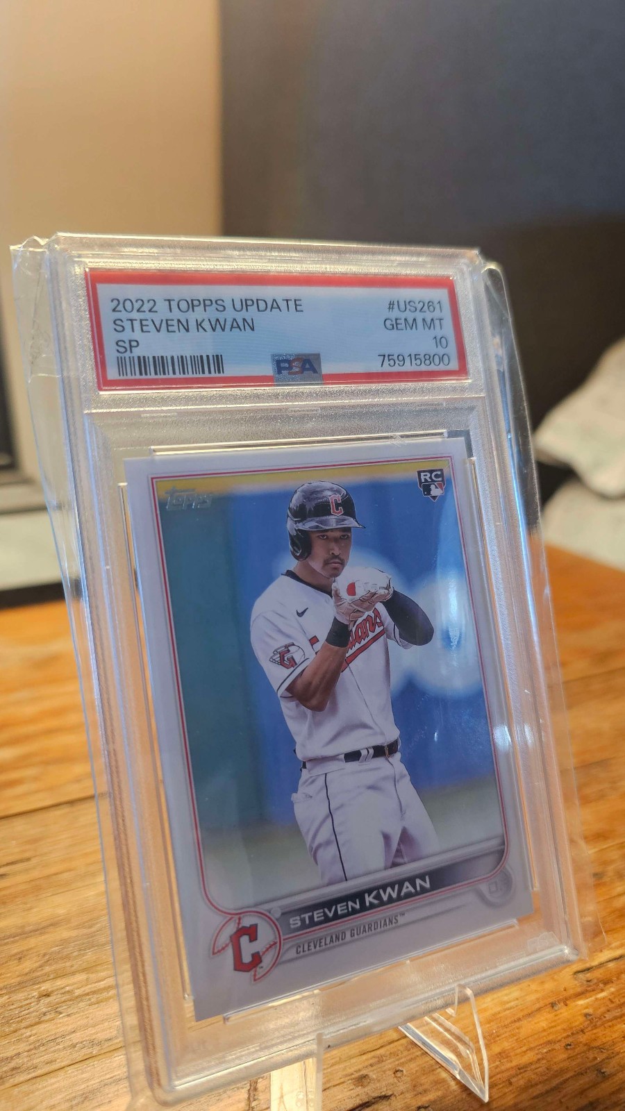Steven Kwan Image Variation - 2022 Topps Update - SP - PSA 10 GEM MT!! - #US261